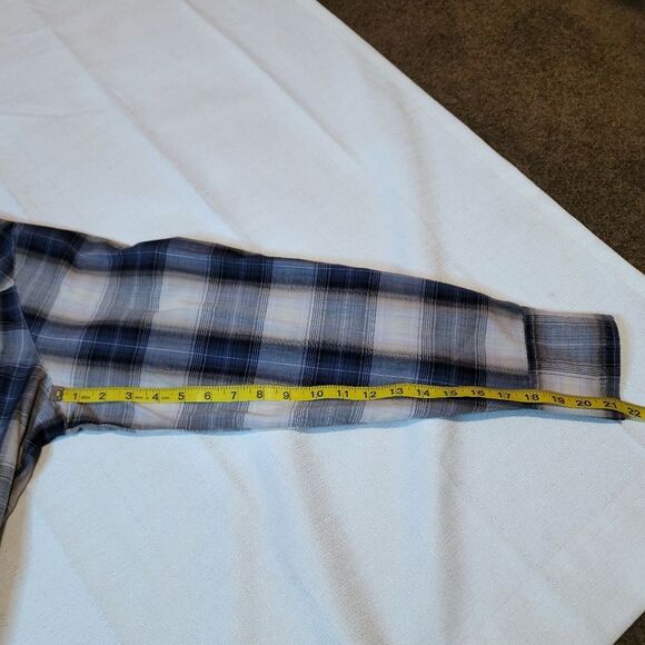 Bit & Bridle Blue Plaid Pearl Snap Button Down Long Sleeve Western Shirt Size XL - Picture 9 of 10